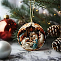 Miniatyrbild 3 av 4: 3D Julkrubba Julgranskulor Julgranshängen För Familj Vänner Kristen G A