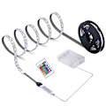 Miniatyrbild 1 av 5: LED Strip Ljus Fjärrkontroll Batterilåda Drivs Hög Ljusstyrka IP65 Vattentät Dekoration DC 5V RGB 5050 TV Bakgrundsbelysning Rumslampor Väggdekor För H 3M