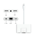 Miniatyrbild 2 av 5: Lightning till RJ45 Ethernet LAN Trådbunden Nätverksadapter 5 i 1 USB OTG LAN RJ45 Ethernet 3,5 mm Hög Hastighetskonverterare