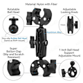 Miniatyrbild 3 av 4: Motorcykel Cykel Dubbel Klämfäste För Insta360 One X2 X3 X4 GoPro 12 11 10 SJCAM Selfie Stick Monopod Fäste Styre Ställ