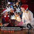 Miniatyrbild 3 av 5: Julprojektor LED-lampa, Snöflingeprojektorlampa, Vit Dynamisk Nattbelysning, Utomhus Julprojektor, 180 Justerbar Vinkel, IP65 Vattentät