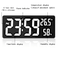 Miniatyrbild 5 av 5: LED Digital Väggklocka, Sifferdisplay, Inomhustemperatur & Luftfuktighet, för Bondgård, Hem, Klassrum, av
