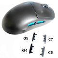 Miniatyrbild 5 av 5: Mus Sida Knapp Vänster G4 G5 Knapp C6 C7 Baffel för Logitech G Pro Trådlös Mus