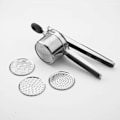 Miniatyrbild 2 av 3: Potatisstöt, 304 Rostfritt Stål Potatispress Fruktpress Med Mjukt Halkfritt S, Håldiameter 0,3cm