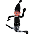 Miniatyrbild 1 av 5: Jultomte som beter sig illa Plyschleksak | Rolig Lång Böjbar Stygg Pojke Jultomtedocka | 30 cm Black Boy