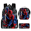 Miniatyrbild 1 av 3: Spider-Man Ryggsäck Ryggsäck Skolväska Pennfodral Lunchväska Tredelad Set