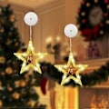 Miniatyrbild 1 av 5: LED Julbelysning Inomhus, 2-pack LED Stjärn Julbelysning Varmvit Batteridriven med Sugproppar Juldekoration Fönster för Jul