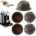 Miniatyrbild 1 av 5: 5 st Återanvändbara Vertuo Kapslar Påfyllningsbara Kaffekapslar (Brun 150ml, 5) 150ML