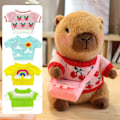 Miniatyrbild 5 av 5: Capybara Plyschleksak med 9 st Klädtillbehör Pedagogisk DIY Docka Utklädning Söt Capybara Gosedjur för Flickor Pojkar (FMY)