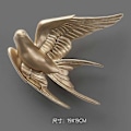 Miniatyrbild 2 av 5: 3D Mode Svala Väggdekoration Innovativa Lättinstallerade Väggmonterade Ornament för Vardagsrum B Gold