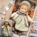 Miniatyrbild 3 av 5: Waldorfdocka, handgjord stickad docka, handgjord plyschdocka, 12 tum handgjord Waldorf