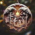 Miniatyrbild 1 av 4: 3D Julkrubba Julgranskulor Julgranshängen För Familj Vänner Kristen G F