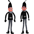 Miniatyrbild 1 av 5: Jultomte som beter sig illa Plyschleksak | Rolig Lång Böjbar Stygg Pojke Jultomtedocka | 30 cm Black Boy Girl 2PCS