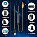 Miniatyrbild 4 av 5: USB till Optisk Ljudadapter USB A till Fiberoptisk Ljud SPDIF Portanslutning Ljudkonverteringskabel för Dator Bärbar Dator