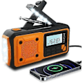 Miniatyrbild 1 av 5: Nyaste Nödradiomodellen - 4000mAh Powerbank Solcellsdriven Vevradio - AM/FM/WB/NOAA och Bärbar Väderradio med Varningsfunktion