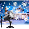 Miniatyrbild 1 av 5: Julprojektor LED-lampa, Snöflingeprojektorlampa, Vit Dynamisk Nattbelysning, Utomhus Julprojektor, 180 Justerbar Vinkel, IP65 Vattentät
