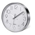 Premium Silver Väggklocka, Modern Tyst Väggklocka Kontor Kök (25cm, Silver) Silver