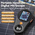 Miniatyrbild 2 av 5: 500X Förstoring Digitalt Handhållet Mikroskop Förstoringsglas med Ljus 2 Tum IPS-Skärm för Elektronik Mynt Smycken Klocka R