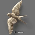 Miniatyrbild 2 av 5: 3D Mode Svala Väggdekoration Innovativa Lättinstallerade Väggmonterade Ornament för Vardagsrum C Gold