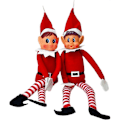 Miniatyrbild 3 av 5: Jultomte som beter sig illa Plyschleksak | Rolig Lång Böjbar Stygg Pojke Jultomtedocka | 30 cm Red Mini Doll 11CM