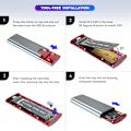 Miniatyrbild 5 av 5: M2 NVMe SATA SSD-kabinett 10 Gbps SSD-box M.2 NVME NGFF SSD till USB 3.1-kapsling Typ-A till Typ-C-kabel för PC Laptop