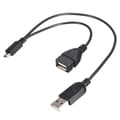 OTG Host Strømdeler Y Micro USB Hann til USB Hunn Adapter Kabelledning