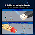Miniatyrbild 3 av 5: USB till Optisk Ljudadapter USB A till Fiberoptisk Ljud SPDIF Portanslutning Ljudkonverteringskabel för Dator Bärbar Dator