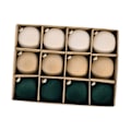 Miniatyrbild 1 av 3: 12 Stycken Flockade Julgranskulor Juldekorationer Okrossbara Dark Green Multi Small