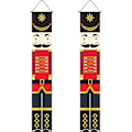 Miniatyrbild 1 av 5: Röda Julnötknäppare Kupletter - Utomhus Bannerdekorationer för Veranda Dörr (1 Par) 1 1