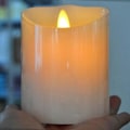 Miniatyrbild 5 av 5: USB Uppladdningsbara Flamlösa Elektriska Ljus Elfenben Droppfria Paraffinvax Dansande Rörlig Veke Pelarljus Hem Bar Bröllop Jul 1pc 10CM only