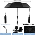 Universal Stroller Parasol 360° Adjustable Pram Umbrella UPF 50+ Sun Protection Stroller Sunshade with Adjustable Clamp