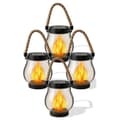 4 pcs Solar Lantern Outdoor Lighting Waterproof Dancing Flame for Garden and Yard Decoration
