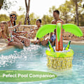 Miniatyrbillede 3 af 5: Flydende drikkebakke til pool, PVC Spa Bar Oppustelig badekar sidebakke Kokospalme Isbuffet Frugtsalatspand