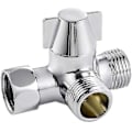 Miniatyrbillede 2 af 5: Bruseadapteromskifter, haneventilkontakt, 3-vejs brusekontaktventil, G1/2 tomme T-adapterventil med afspærringsventil, massiv messing, poleret krom, til
