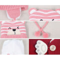 Miniatyrbilde 5 av 5: Vinterlue + Koselig Varmt Hals skjerf Beanie Lue Ull Heklet for Barn