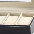Miniatyrbilde 6 av 6: #6-roms urboks urkasse displayboks glasslokk fløyelsputer lås 11 x 30 x 8 cm svart belegg og grå fôr#