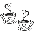 Miniatyrbillede 2 af 5: Cafe Te Vægstickers Kaffe Kopper Kunst Vinyl Dekal Køkken Resta