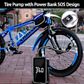 Miniatyrbillede 3 af 5: Bærbar luftkompressor, Mini elektrisk pumpe, Elektrisk cykelpumpe, Kompressor med LED-lys, digitalt display og USB C-port