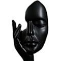 Miniatyrbillede 4 af 5: Simpel Kreativ Kvinde Ansigt Kunst Statue Tænker Dame Skulptur Abstrakt Karakter Håndværk Ornament til Sort, 17*6*5cm
