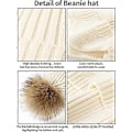 Miniatyrbillede 3 af 5: Vinterhuer til kvinder - Beanies dame vinterhue med imiteret pelskvast Varm strikket hue Tyk beanie hue