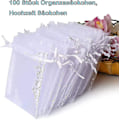 Miniatyrbillede 3 af 5: Pakke med 100 hvide organza-poser, 7 x 9 cm, organza-gavepose, smykkepose, bryllupsposer, lavendelposer, bryllupsgave