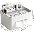 Miniatyrbilde 4 av 5: Skrivebords Tissueboks Holder - Rektangulær Tissue Dispenser Holder med Sideåpning | Multifunksjonell Tissueboks Holder | Serviett Holder med Boks