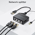 Miniatyrbillede 3 af 5: Netværks Splitter Stabil Output Plug Play 100m Transmission Høj Hastighed Klare Videosignaler Internetdeling 3 i 1 RJ45 Netværks Ethernet Splitter