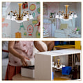 Miniatyrbilde 4 av 4: Miniatyr Modell Lysekrone Lite Hus Taklampe Sandbord Taklampe Modell