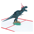 Pikkukuva 4 / 5: /#/5 Joululahjakortti syntymäpäivä dinosaurus 3D onnitteluauto/#/