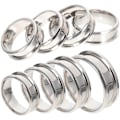 Miniatyrbillede 2 af 2: 8 stk. Ringemner Rillede Almindelige Fingerringe Rustfrit Stål Fingerring Smykkefremstilling