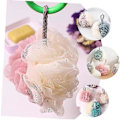 Miniatyrbillede 2 af 5: 4 stk. tofarvet badebold kropsskrubber brusepuf bade skrubber bruse eksfolierende loofah mesh bruse rengøringssvampe pink grøn grå khaki One Size