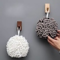 Miniatyrbillede 5 af 5: (Hvid) Sæt med 1 Chenille Håndklæde, Mikrofiber Badehåndklæde