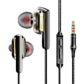 Pikkukuva 1 / 4: X3 Langalliset nappikuulokkeet High Fidelity HD-yhteensopiva puhelu Yleiskäyttöinen 3,5 mm subwoofer Pelimusiikki Kuulokkeet mikrofonilla kuntoiluun