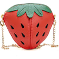 Miniatyrbild 1 av 3: Liten Flicka Jordgubbsväska Barn Mini Crossbody Handväska Mode PU Läder Clutch Axelväska för Barns semestergåva